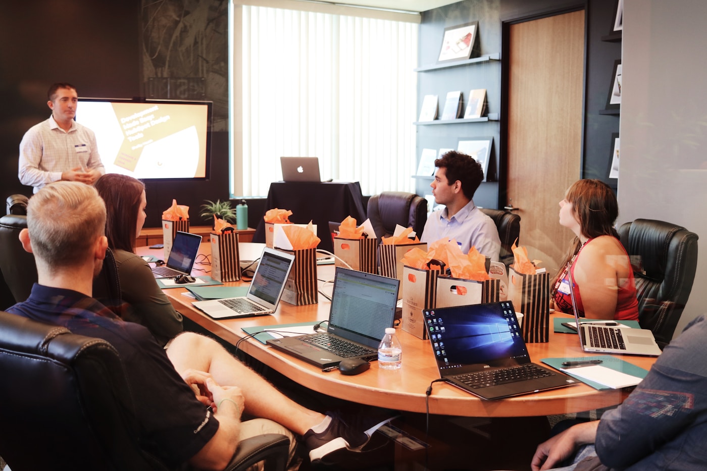 Strategy team reviewing demand brief during client workshop